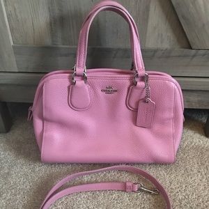 Pink Coach handbag with shoulder strap
